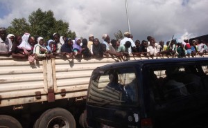 Pilgrims on their way to celebrate Allah's birthday. 