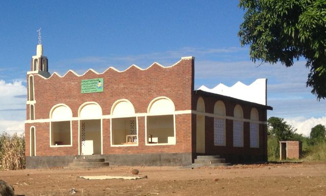 Roadside mosque. The Arab slave traders operating on the lake have left the area predominantly Muslim