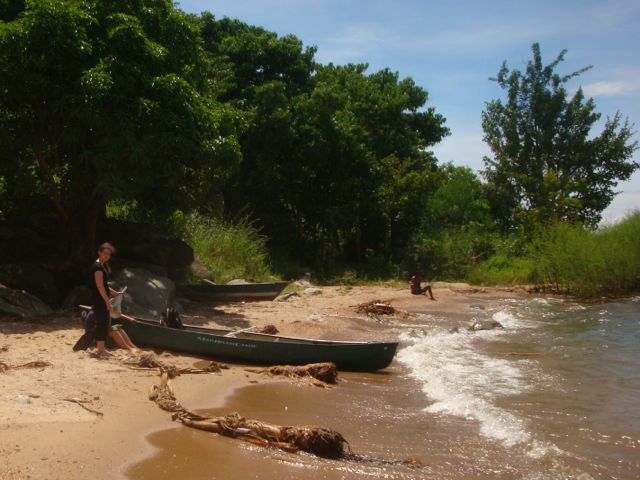 Shipwrecked on the male washing beach in Nkhata Bay. Long story. 