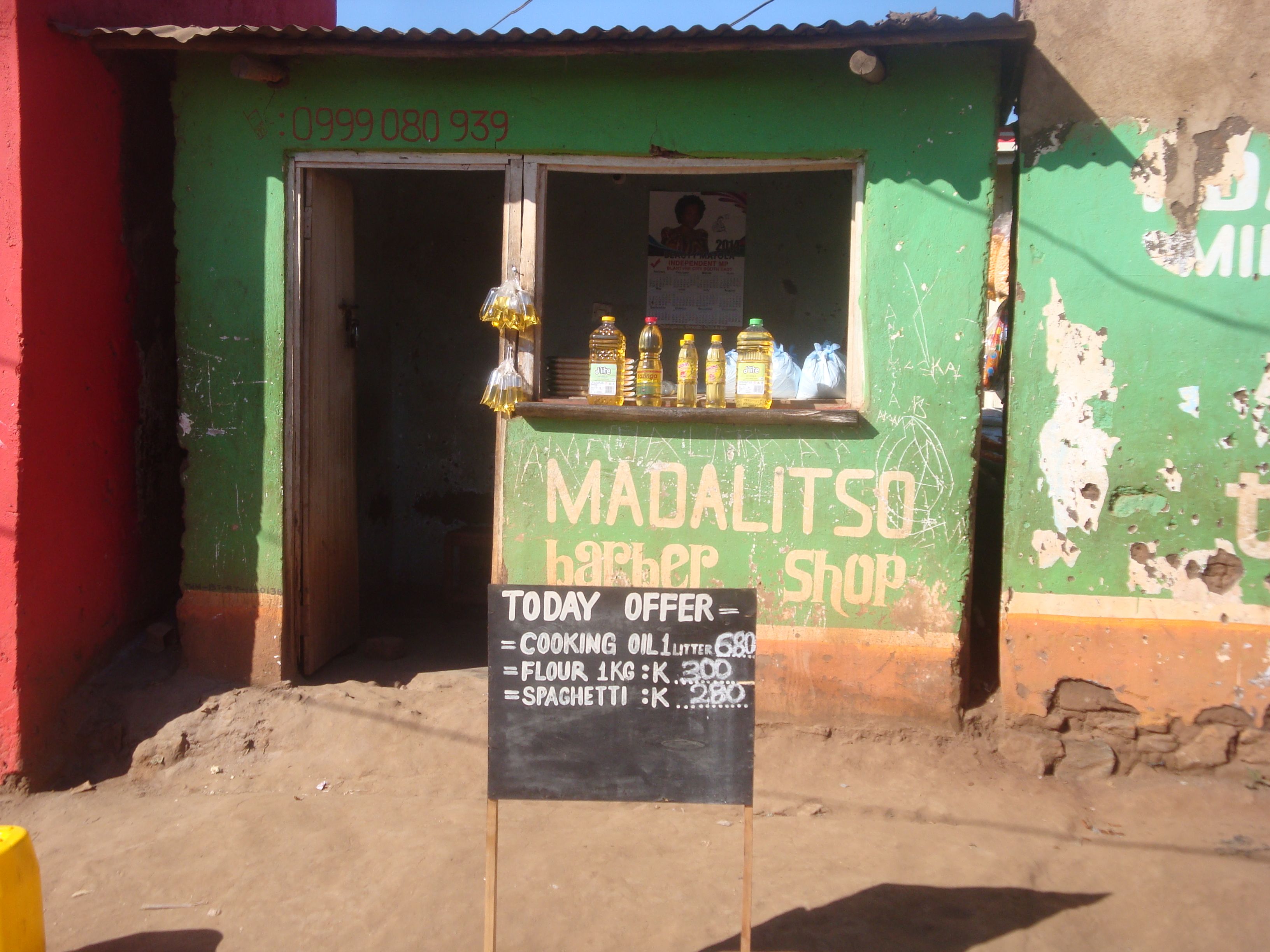 The price of cooking oil might be expressed by litre, but by far the majority buy the tine sachets hanging on the door post. Even earning small amounts of money makes a great difference to people earning 